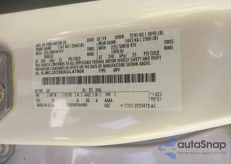 2019 Lincoln Mkc Select from USA, damaged, VIN 5LMCJ2C9XKUL47808